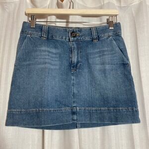 Y2K Preppy Gap Jeans Womens Blue Denim Mini Skirt 4 Medium Wash‎ Stretch 2008